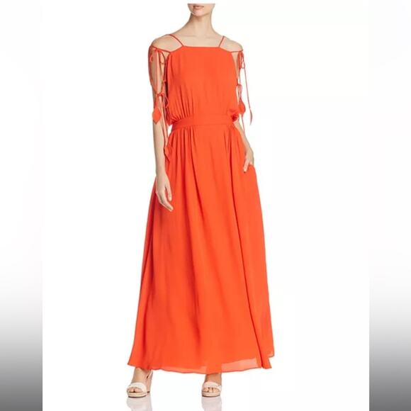 Tory Burch Evaline Chiffon Maxi Dress In Red - Picture 2 of 7
